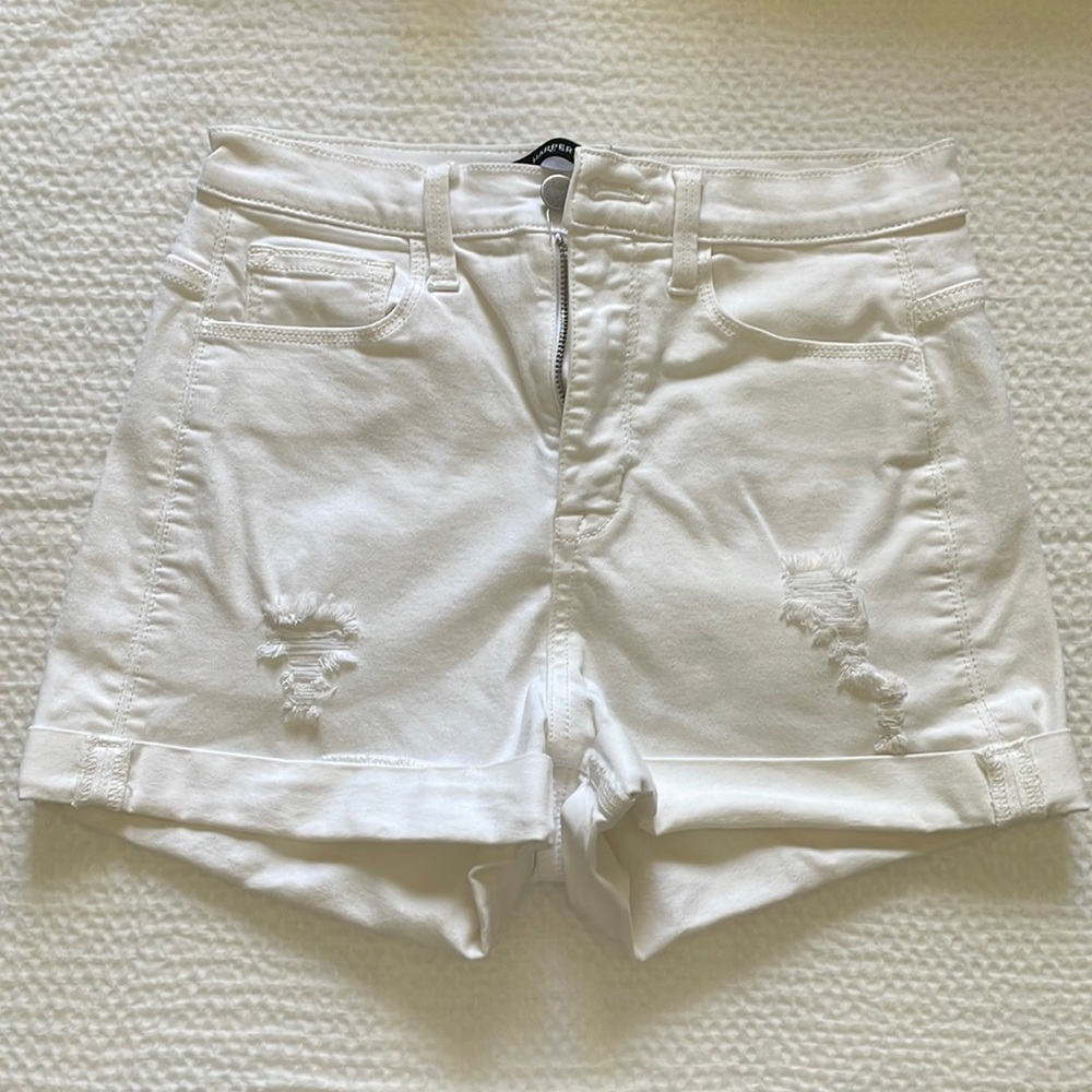 White Jean Shorts